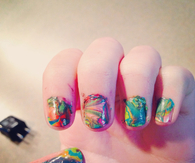 Water marble nails