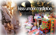 Kiss under mistletoe