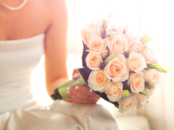 Peach rose bouquet