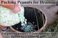 Packing peanuts for drainage