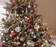 Overly decorated christmas tree