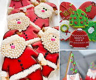 Santa and christmas sweater cookies