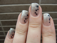 Glittery star nails