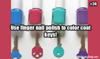 Use Fingernail Polish to Color Coat keys