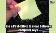 Clean Computer Keys with a Sticky Note