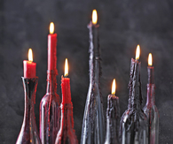 Spooky Candles from Glass Bottles
