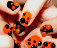 Large studded halloween nails