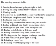 The amazing moments in life