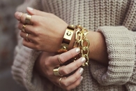 Chunky gold bracelets