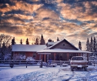 Snowy cabin
