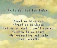 My to do list for today