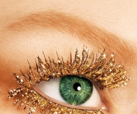 Golden shimmer eye lashes