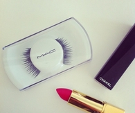 MAC eyelashes and chanel lipstick