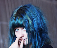 Messy ocean blue hair