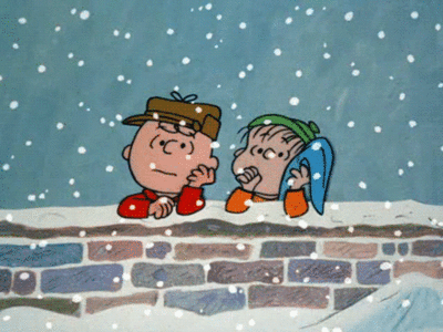 Charlie brown in the snow