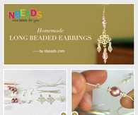 Homemade Long Beaded Earrings