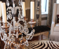 Elegant platter and chandelier