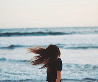 Wind blown hair