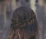 Long wavy hair and braid