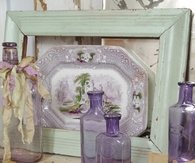 Antique Bottles & Lavender Serving Tray