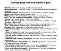 20 Things Guys Shouldnt Ever Do