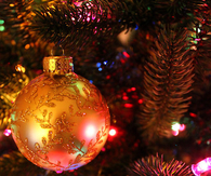 Christmas ornament and pinecones