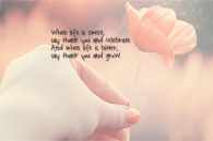 When life is sweet
