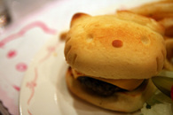 Hello kitty burger bun