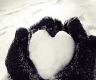 Snow packed heart