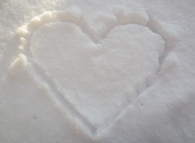Heart in the snow