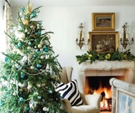 Silver and blue Christmas decor
