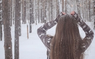 Snow covered hair