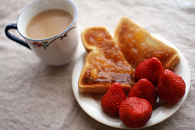 Toast and strawberries