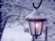 Snow covered light