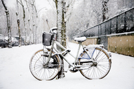 Snow covered bike