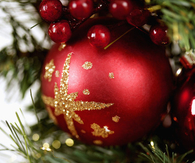 Gold glitter red ornament