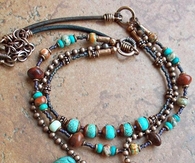 beaded heart necklace