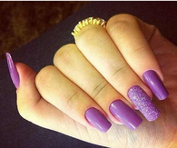 Long purple nails