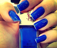 Blue YSL nails