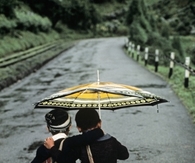 Sharing an umbrella