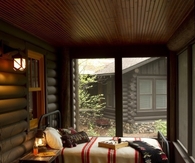 Cozy cabin bedroom