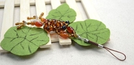 Beaded Frog Phone Charm