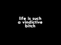 Life is such a vindictive bitch