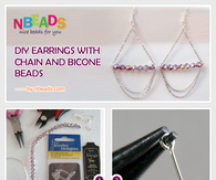 DIY Earrings with Chain And Bicone Beads