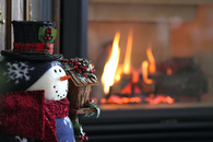 Snowman by the fire place
