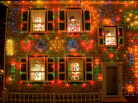 Christmas decorated house