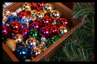 Box of Christmas Ornaments