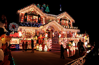 Overly decorated christmas house