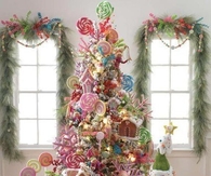 Cute candy decorated christmas tree