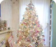 White decorated christmas tree